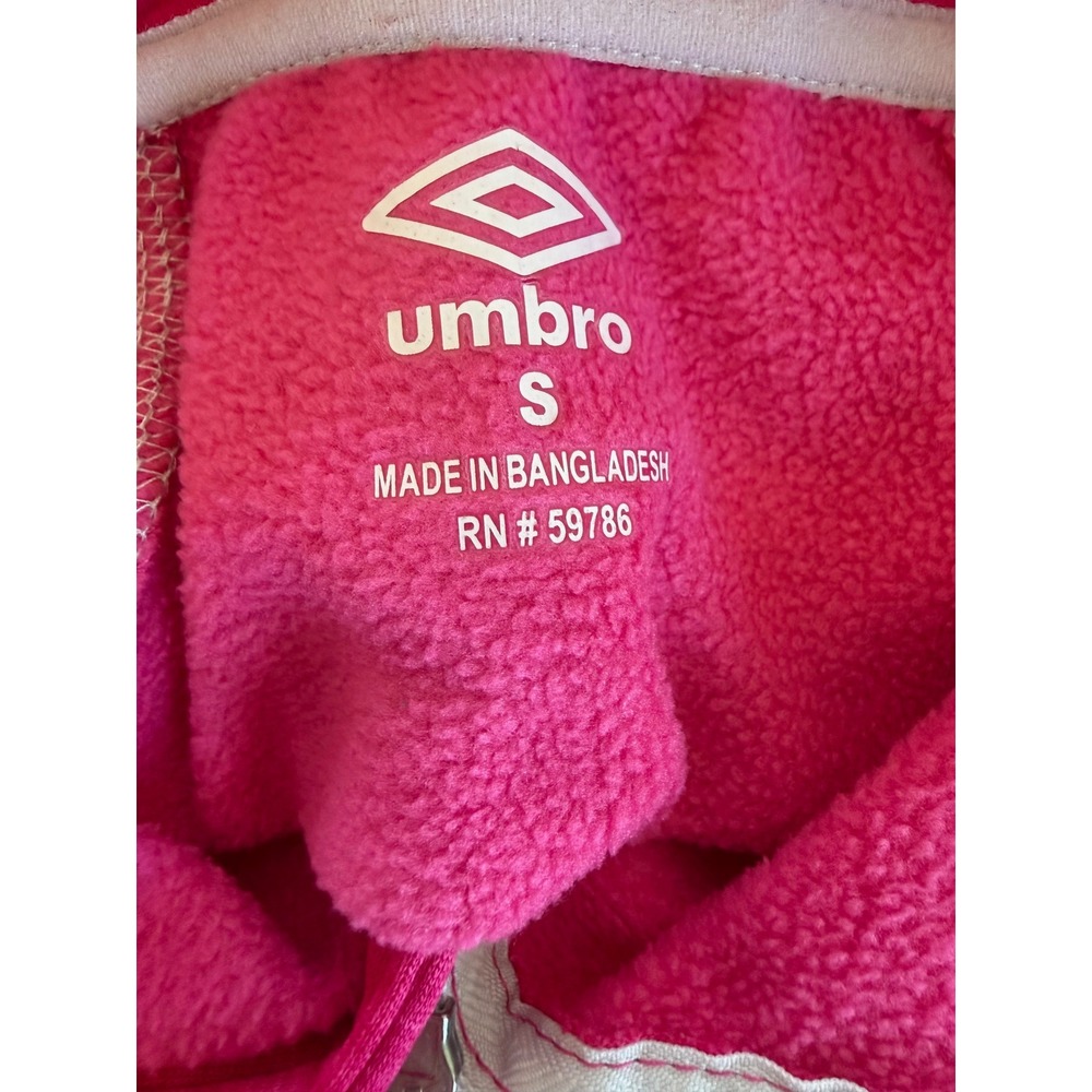 Umbro Womens Pink Space Dye Quarter Zip Fleece Lined Running Pullover Small - Picture 4 of 8
